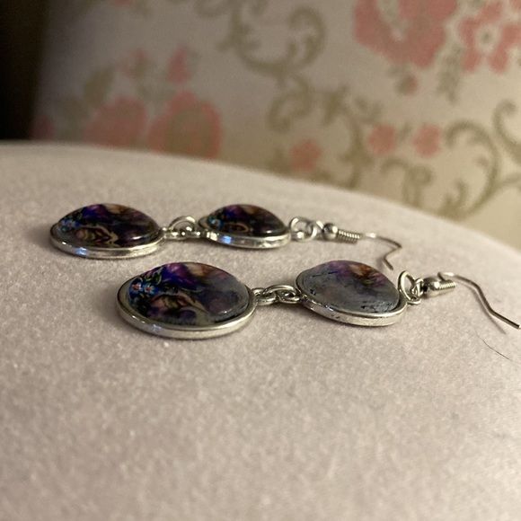 NWOT - Trendy Retro French Hummingbird Glass Drop Charm Fashion Pierced Earrings - Picture 12 of 13